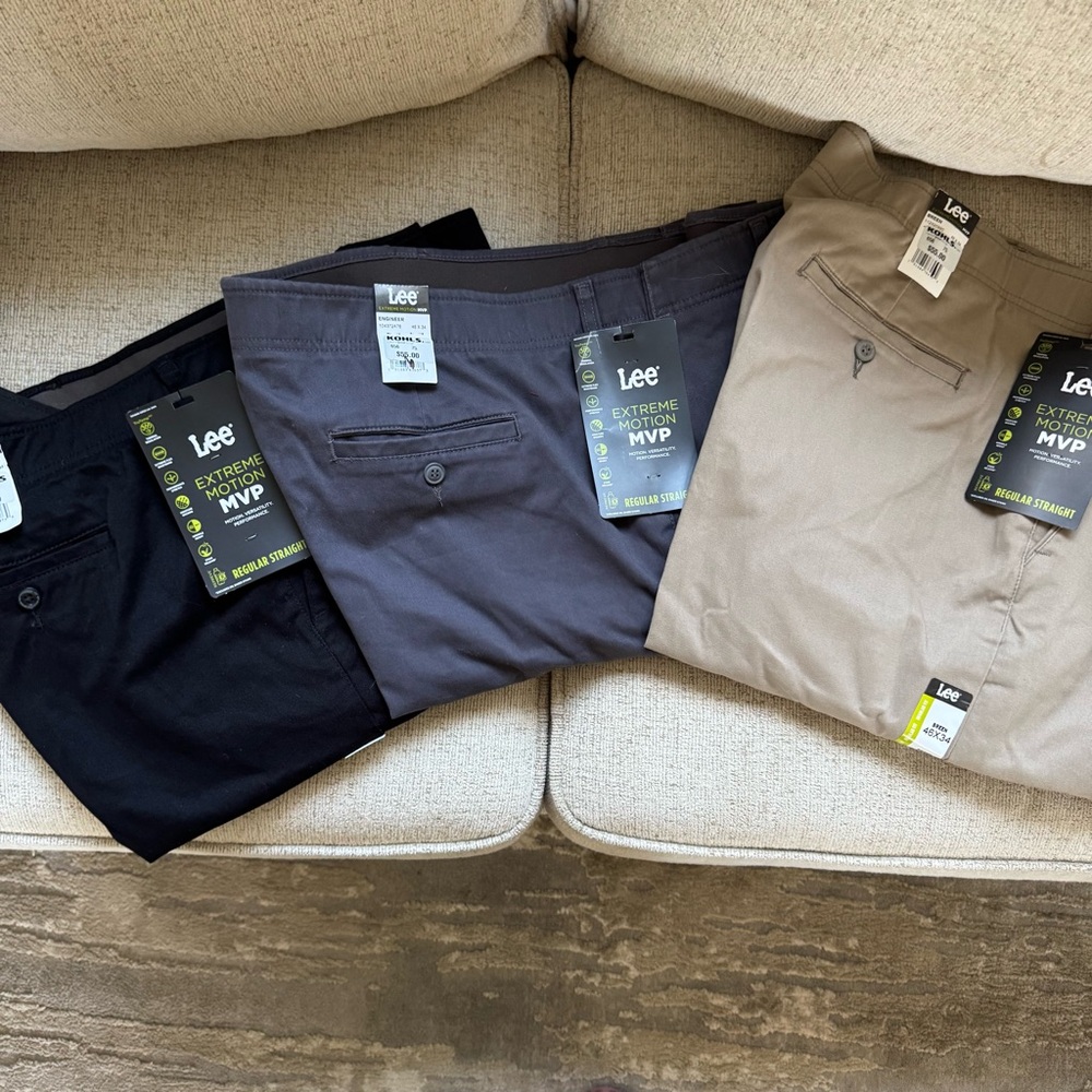 Bundle of three Lee Extreme Motion MVP Pants Trio 46 x 34